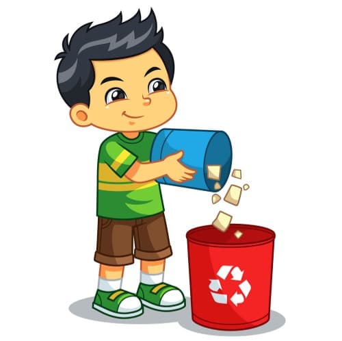 children throw waste - Recyclage Express